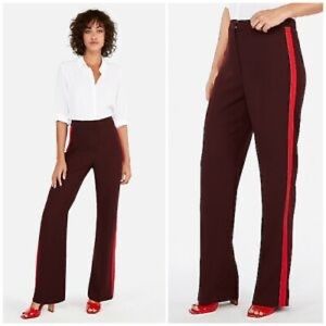 Burgundy and Red Striped Pants